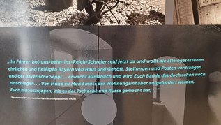 Ausstellungsdetail: harte Worte eines besorgten Bayern