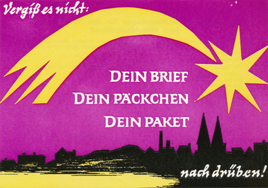Kampagne für Päckchen-Aktionen in die DDR und die Tschechoslowakei